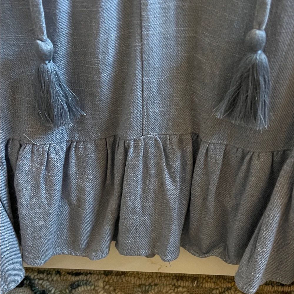 Umgee Dusty Blue Ruffle Blouse - Picture 4 of 6